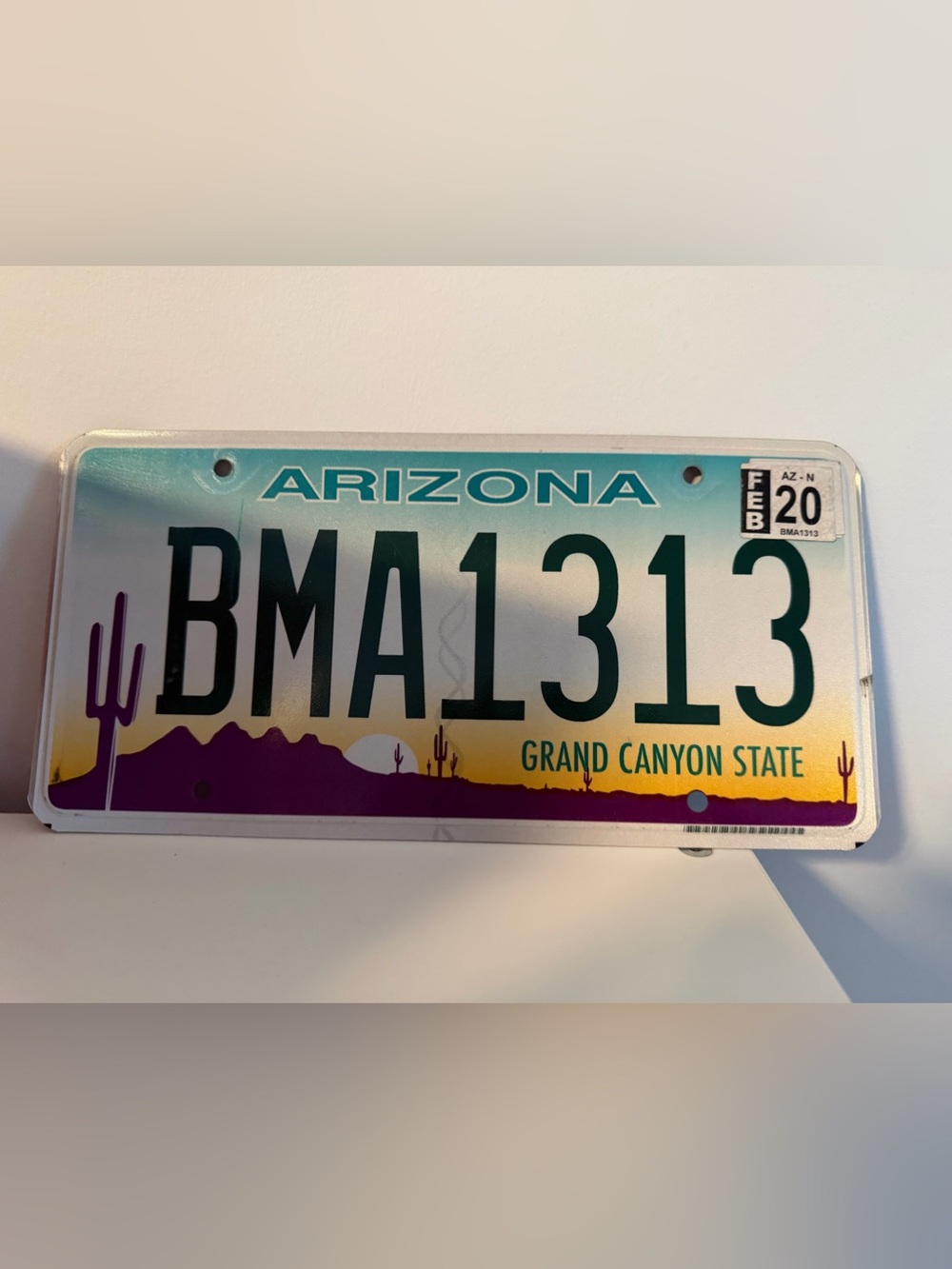 Authentic Arizona License Plate – "Grand Canyon State" (BMA1313)